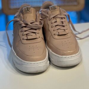 Nike Platform Air‎ Forces - tan Women size 8.5